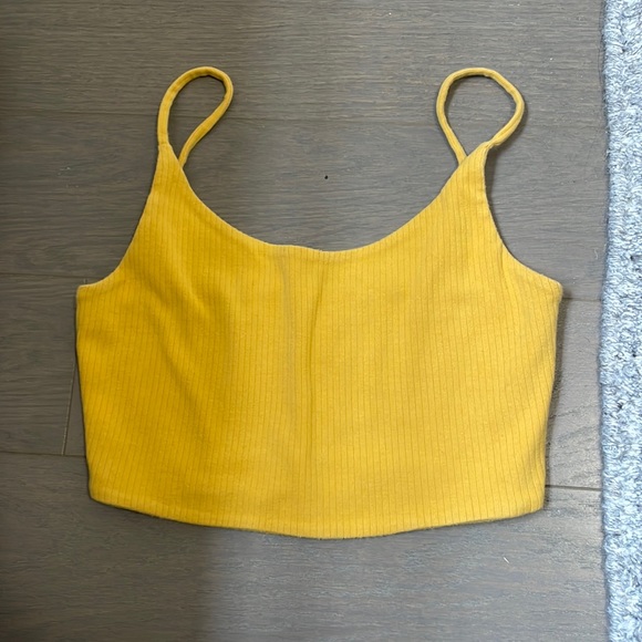Privacy Please Tops - Cropped yellow tank